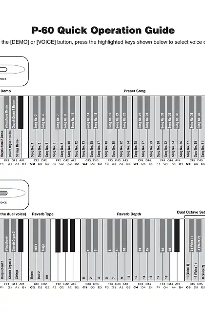 yamaha雅马哈P-60 Quick Operation Guide